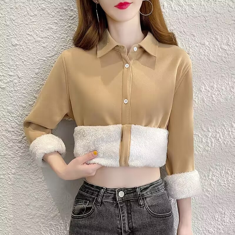 Thermal Long John - Fluwelen Dikke Warme Vrouwen Solid Shirt