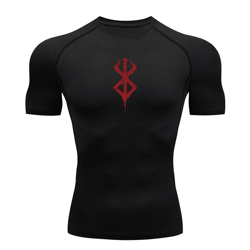 Base Layer Top - Herenshirts met print, compressie, korte mouwen,