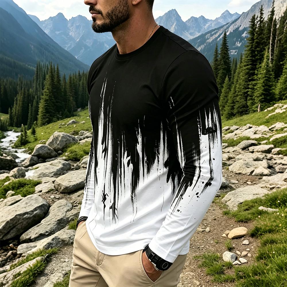 Herentrui met gradiënt inktspa - Base Layer Top recensie en prijs